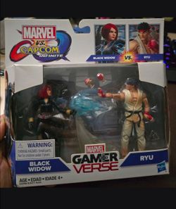 3.75" Marvel vs Capcom Gamerverse 2-Pack Figures  Black Widow / Ryu