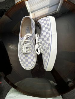 Vans Authentic Checkerboard sneakers in the 'White/Purple' or 'Lilac' colorway