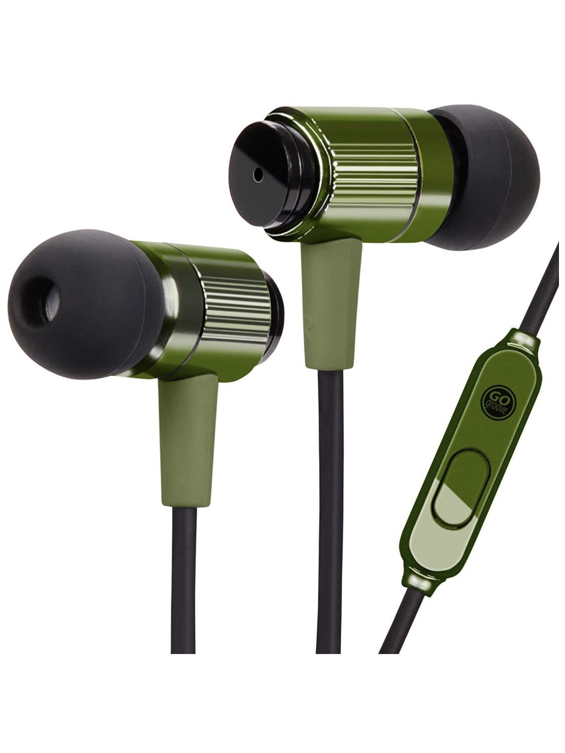 GOgroove AudiOHM RNF Durable Earbuds - Heavy Duty Headphones with Thick Aramid Fiber Reinforced Cable, In-Line Microphone, In-Ear Noise Isolation & R