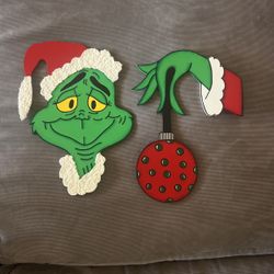 Grinch Tree Topper Christmas Sign