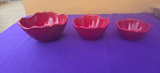 Set 3 tazones rojos marvella princes hause