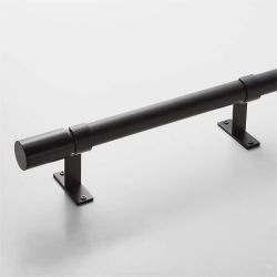 CB2 Matte Black Porter Curtain Rod, 88”-120” LNIB!