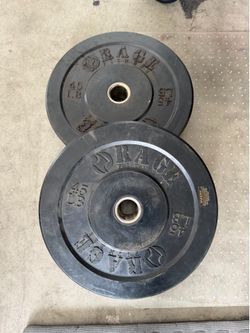CAP Olympic Rubber-Coated 45 lb Plates – Pair (90 lbs Total)
