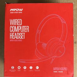 Mpow HC6 Pro USB PC Headset Computer Headphones NEW