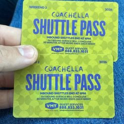 Weekend 2 shuttle passes