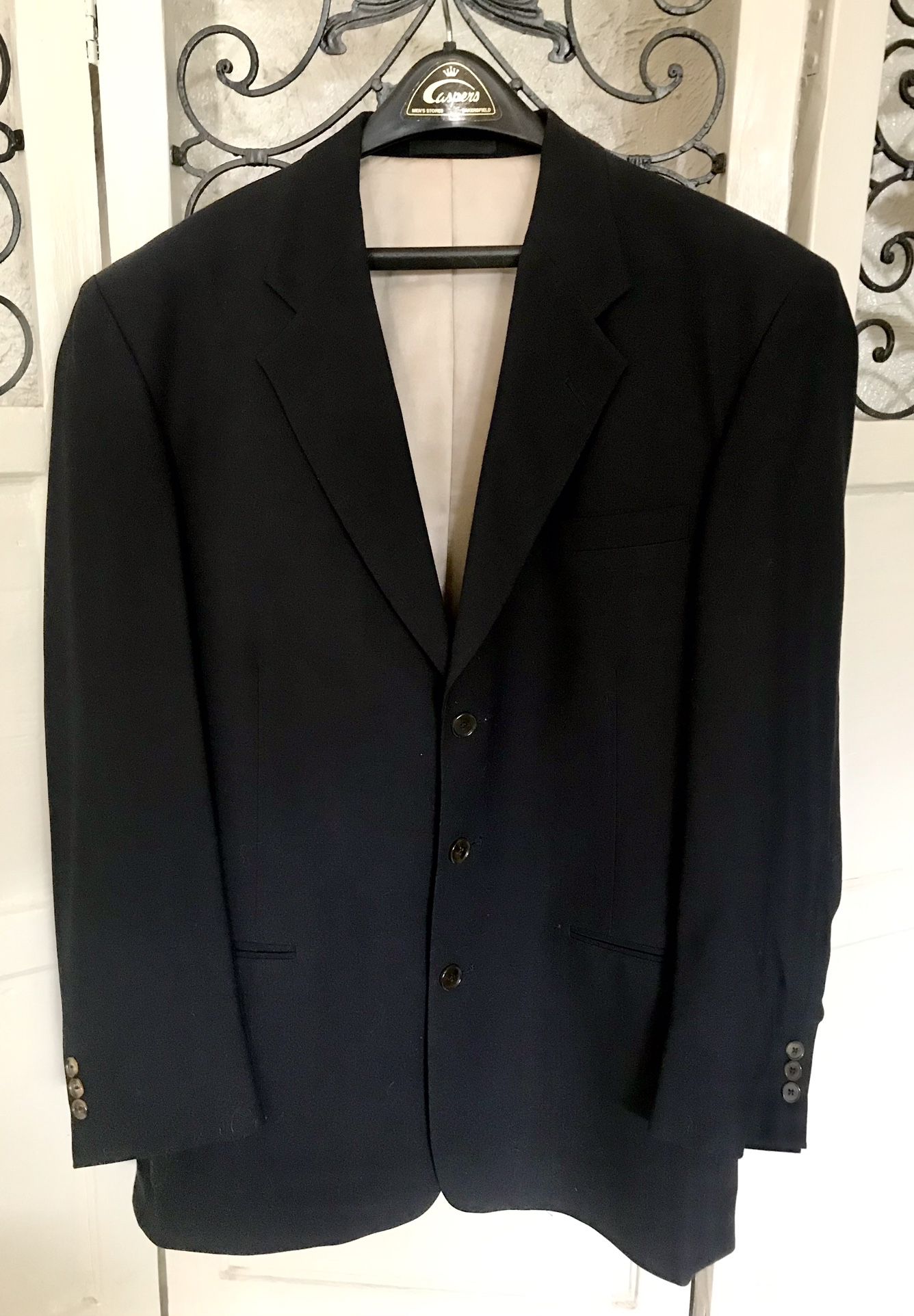 Men's Fioravanti Black Dress Suite Jacket Blazer Made USA Hand Tailored Ventless