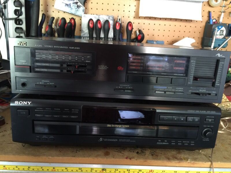 JVC A-GX5 RECEIVER + SONY 5 CD CHANGER