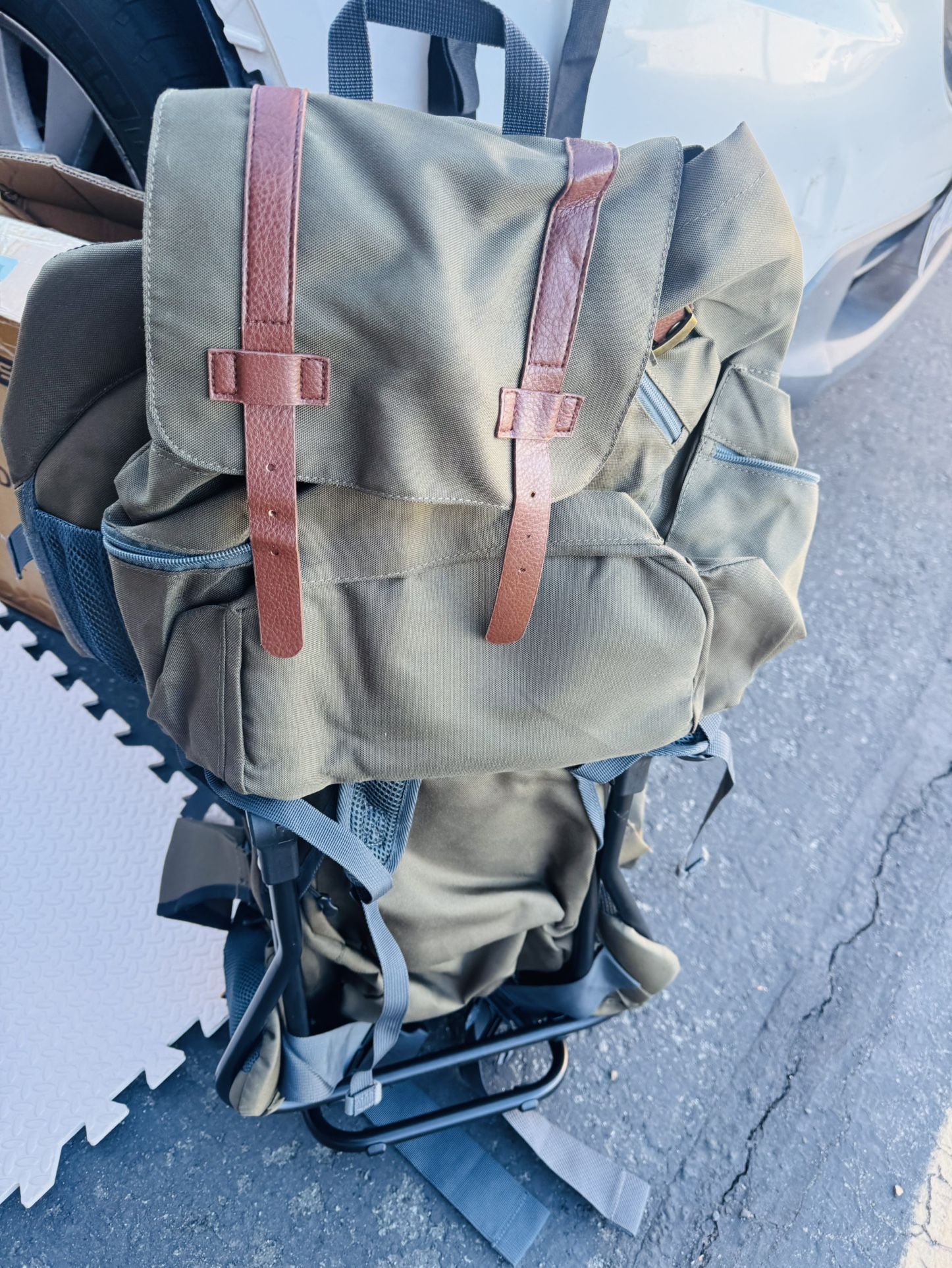 ClevrPlus Baby Hiking Child Carrier Backpack Camping with Detachable Bag, Olive