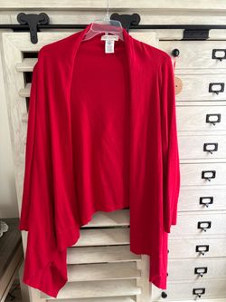 Jones New York Red 2X Lightweight Cardigan 3/4 sleeves New without tags