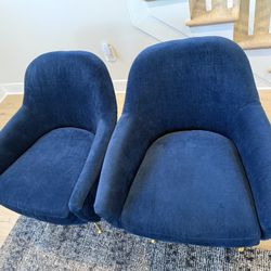 Like New West Elm Phoebe Chairs With Metal Legs