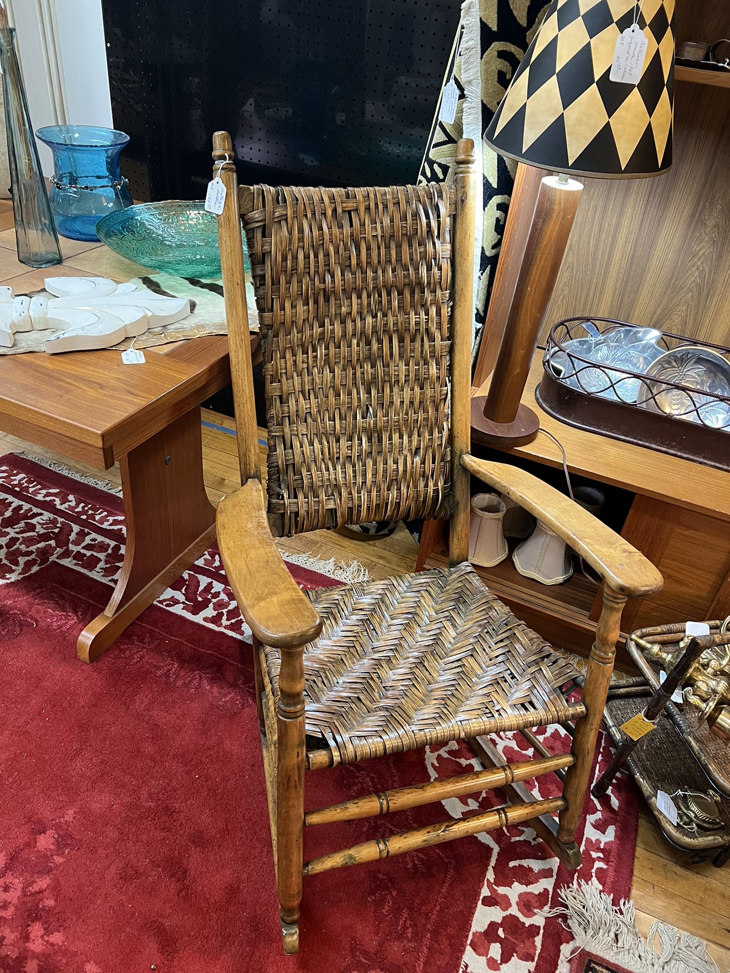 Antique woven Seat Rocking Chair