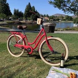 New Beautiful 🌸 Ladies Beach Cruiser Bike Girls Women’s Bicycle Standard Adult Size 26” Tires 