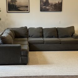 Olive charcoal sectional Couch Delivery Available 