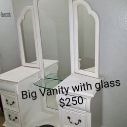 Antique Big Vanity And shelf