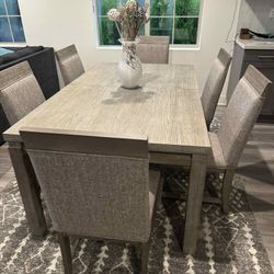 Dining table and chairs