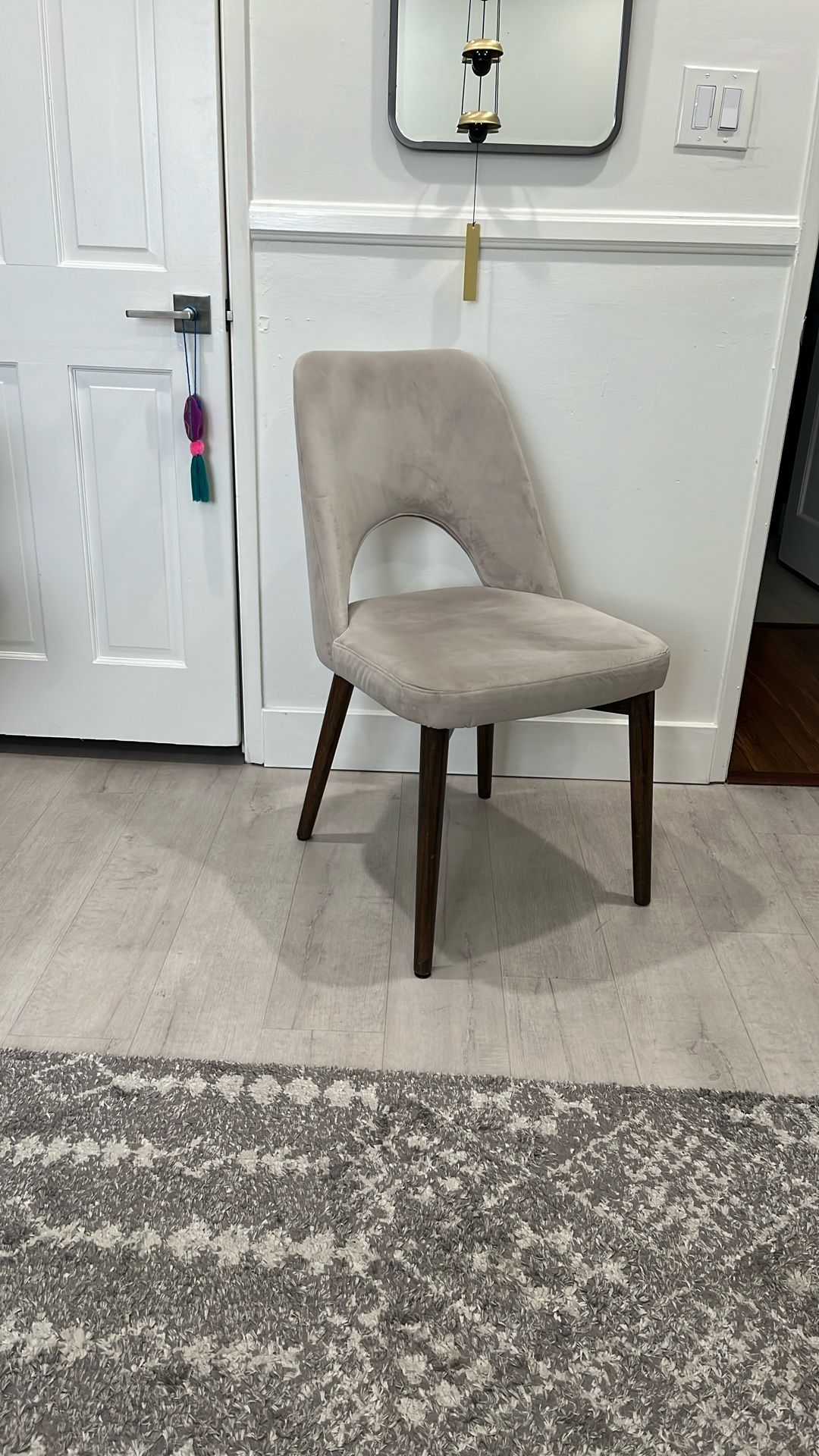 Silver Grey Microsuede Dining Or Desk Chair