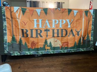 Hunting birthday banner