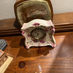 Beautiful Small Porcelain Ansonia Wind Up Mantle Clock