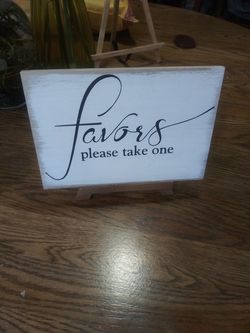 Table stand for Favors sign $8