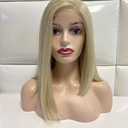 Synthetic Lace Front Wig- Blonde Hair- Halloween Costume Cosplay-brand New $60-Peluca Lacia Rubia Corta Nueva