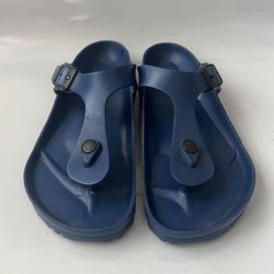 Birkenstock Women's Flip Flops Gizeh Blue Rubber Thong Sandals Size 38 