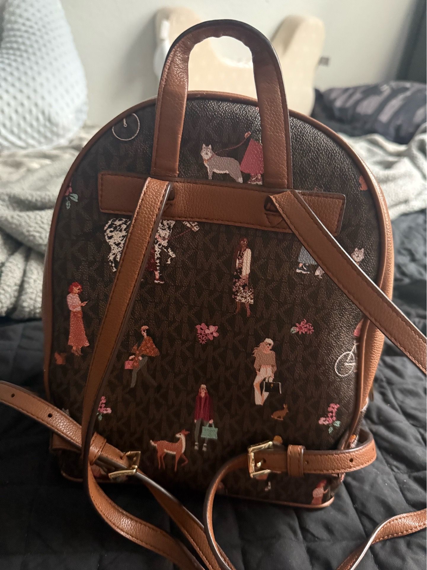 Michael kors adina jet set medium brown backpack