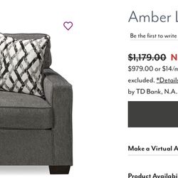 New In Box, Deliver Available.  Amber Loveseat
