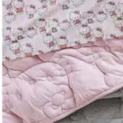 Hello Kitty Quilt - Pink/grey Double Sided Full Size