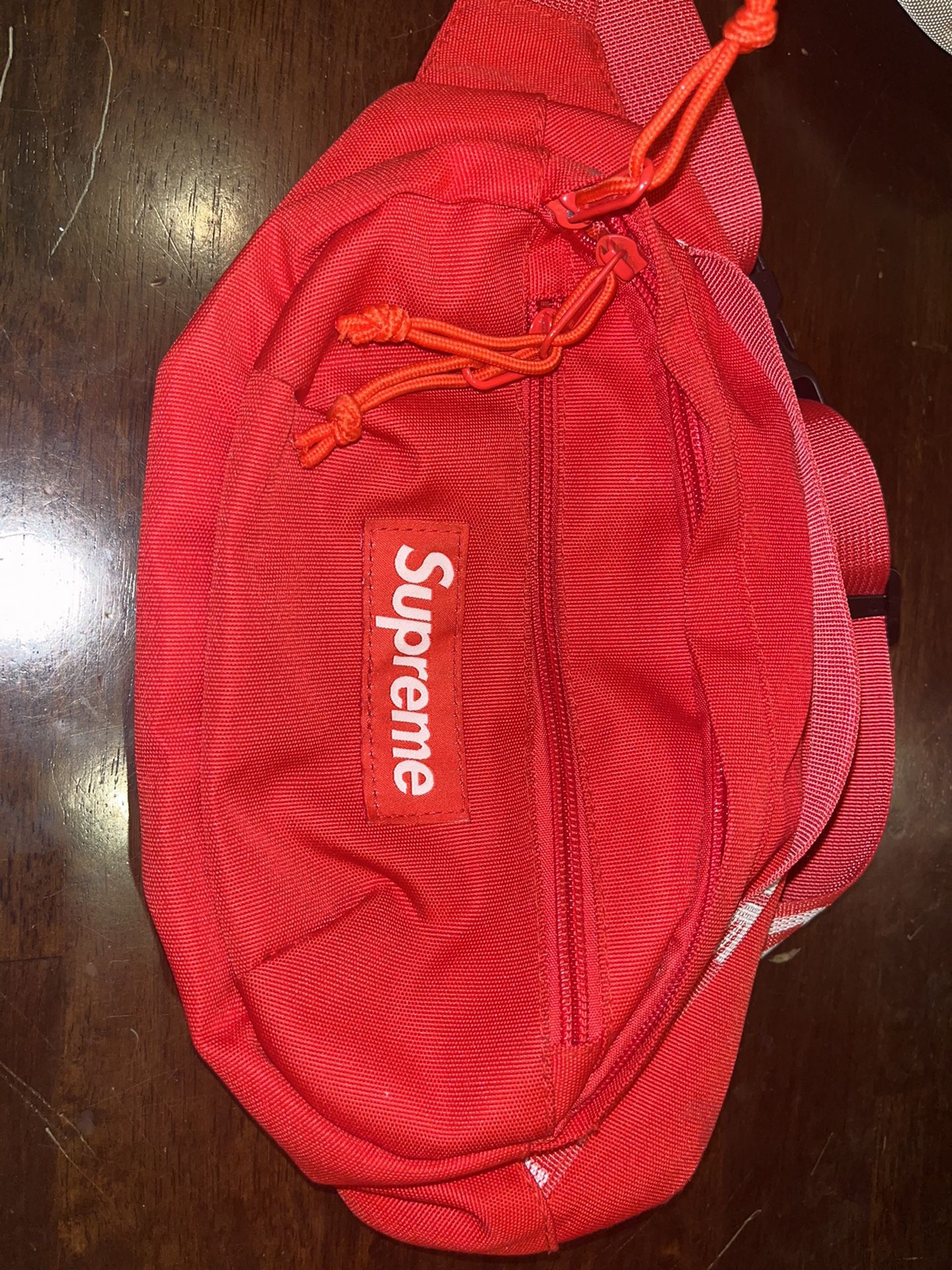 Supreme red waist bag fw18 discount