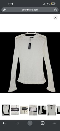 PrettyLittleThing Plus White Sheer Knit Long Sleeve Top - pack of 2 - XL (UK)