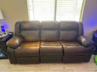 Brown Couch and Recliner
