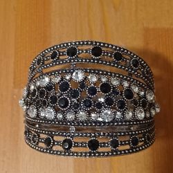 Vintage Art Deco Rinestone Clasp Bracelet 