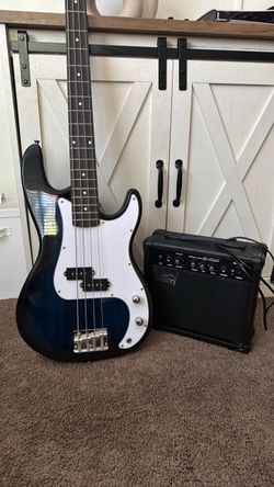 Electric Bass Guitar & Amplifier