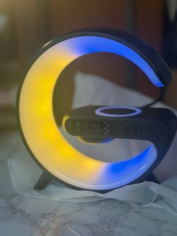 RGB LED Alarm Clock with Wireless Charger