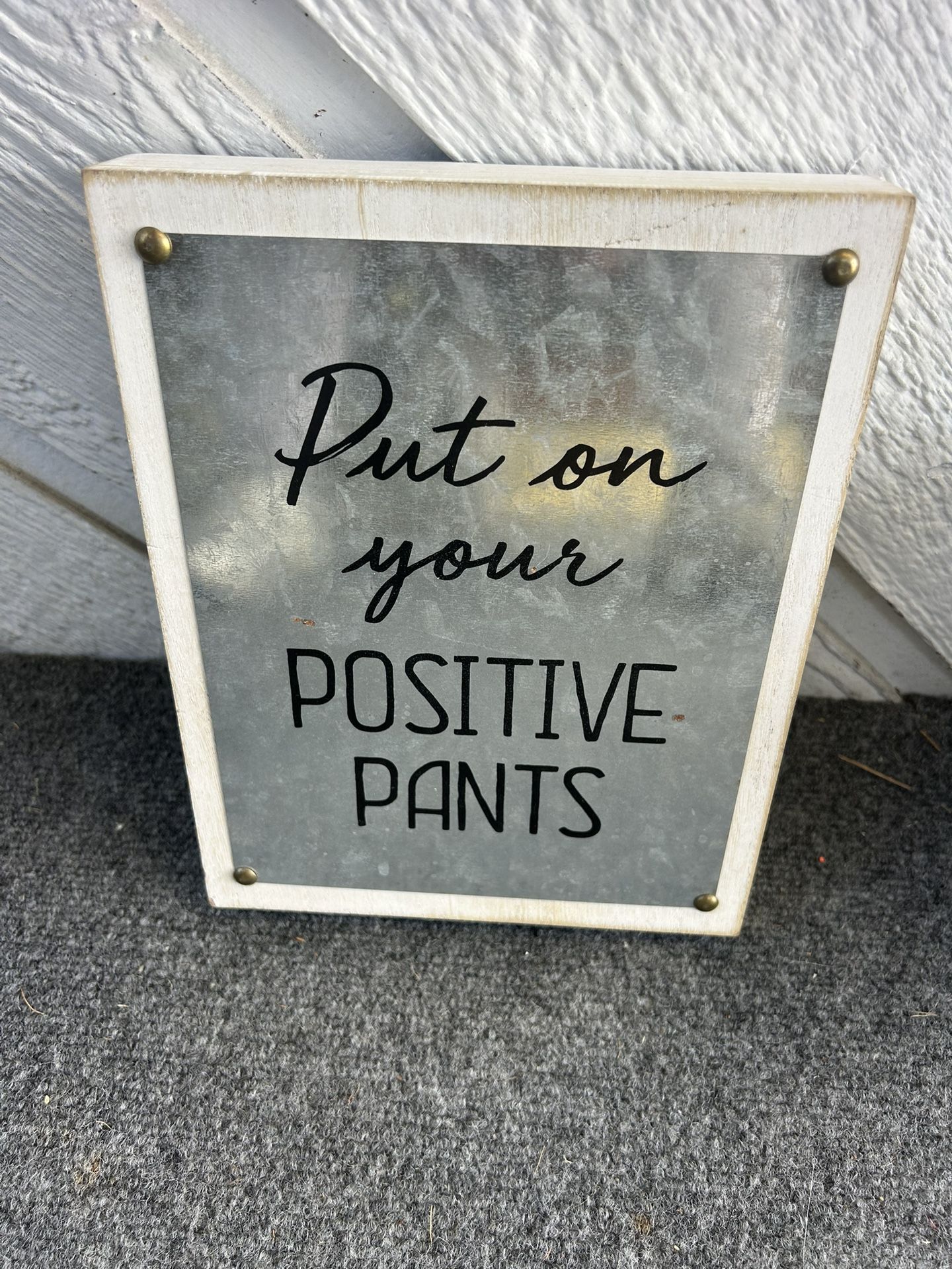 FREE Metal On Wooden Frame Encouraging Artwork