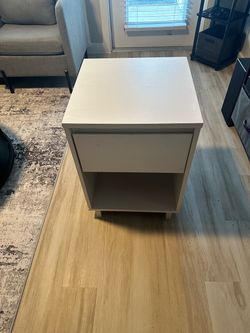 White Nightstand with Drawer – $50