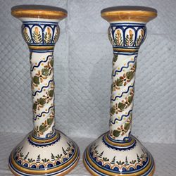 Vintage Talavera Spain Pair of Candleholders Vintage Spanish…