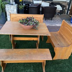Wood Table/ bench set 