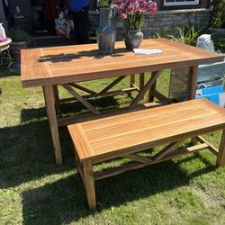 Dining Room Set-Target Farmhouse Table & Benches