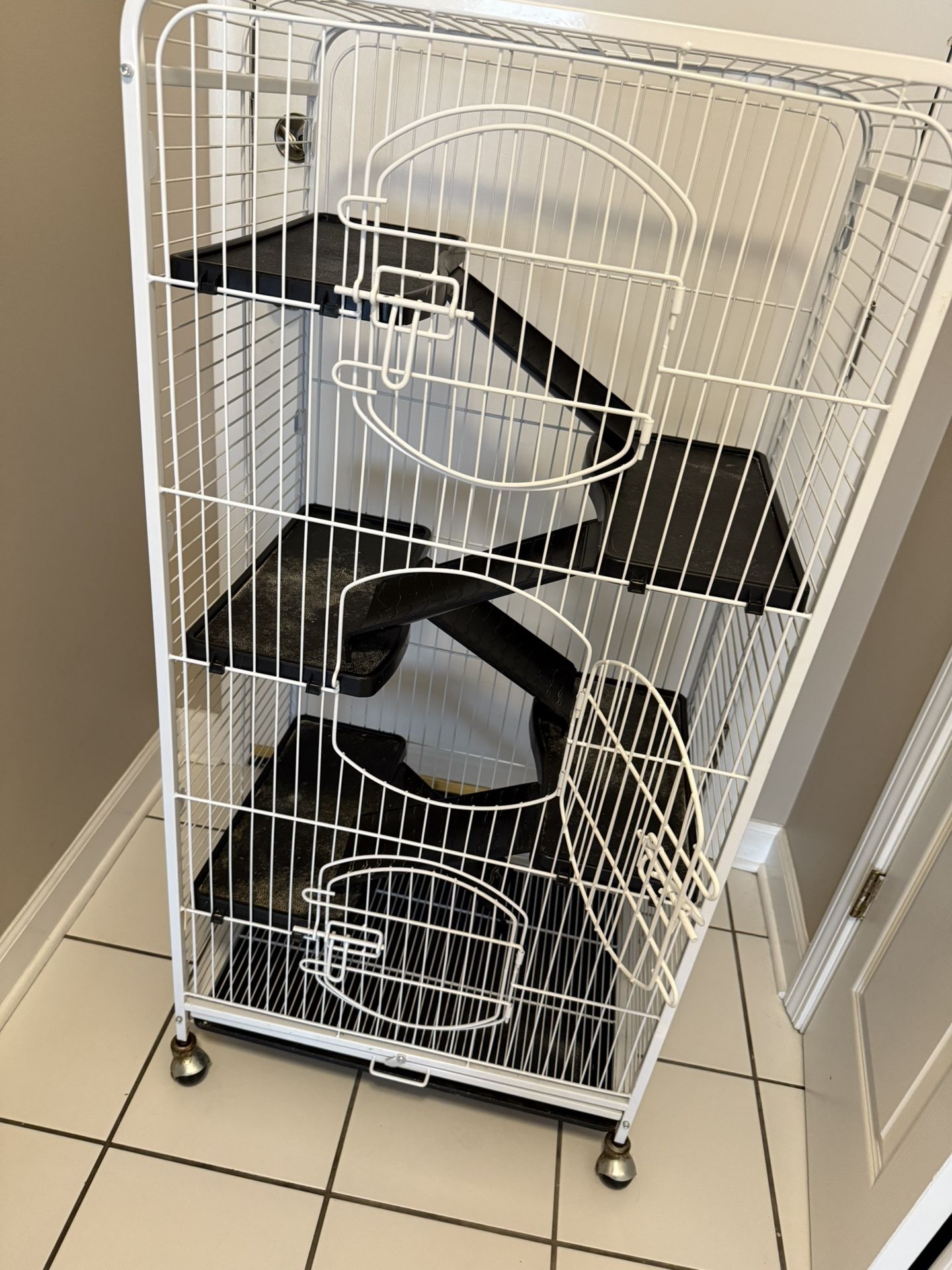 Black And White Animal Cage