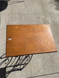 Wood & Metal Magazine Rack Side Table
