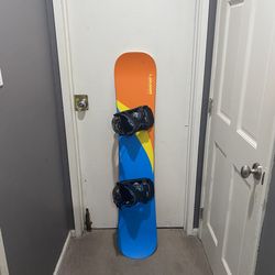 Snowboard with Bindings - Size 142cm