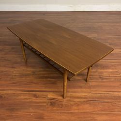 Vintage Mid-Century Slat Shelf Teak Coffee Table - Many More Items In Stock!
