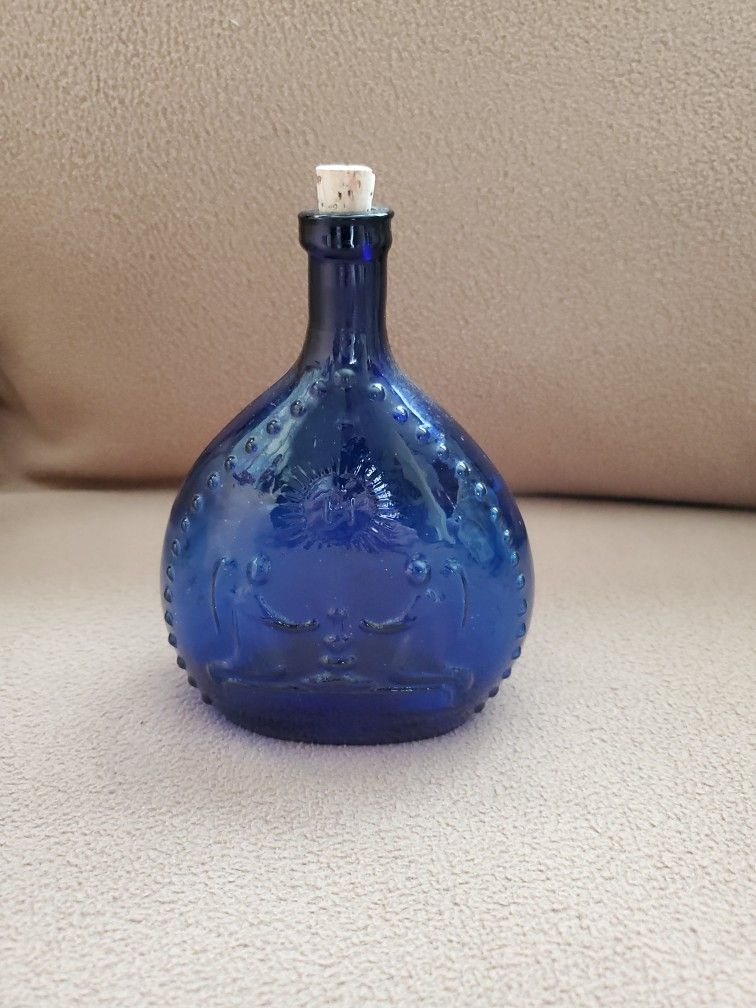 NTRA SRA DE GUADALUPE blue Glass Bottle