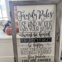 Cute Family Rules Sign