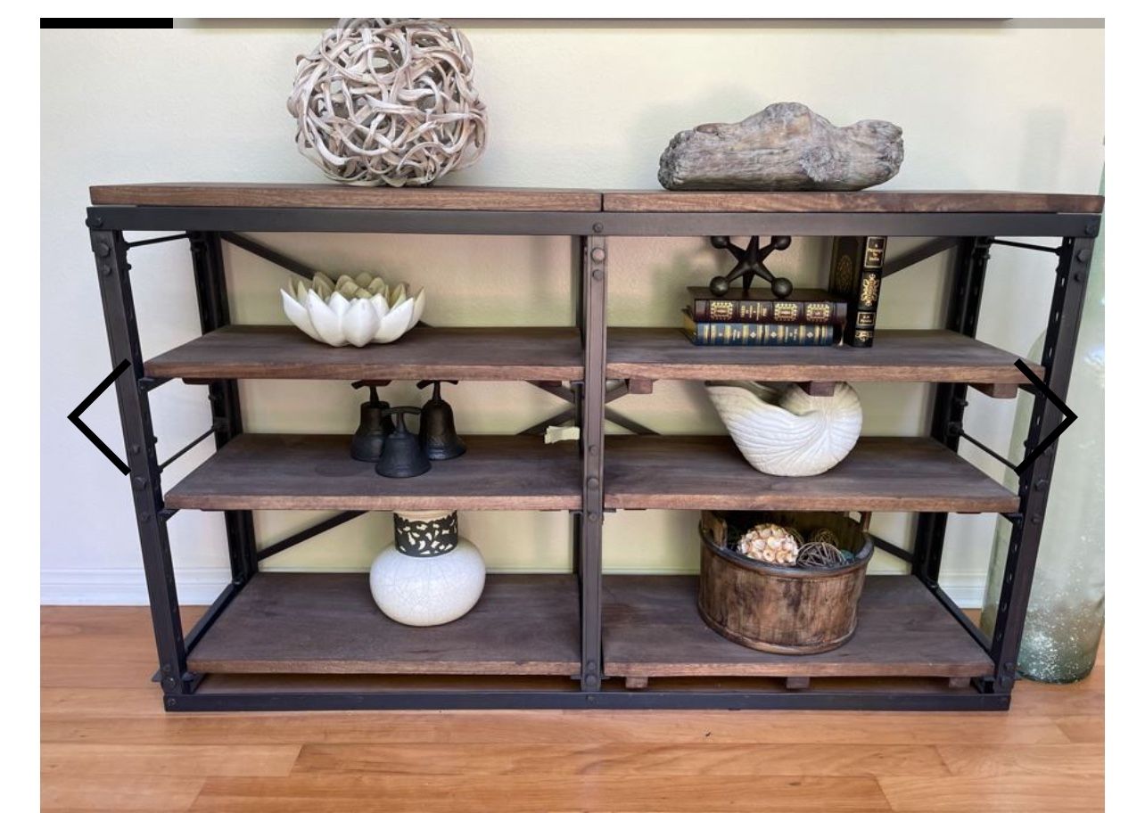 Restoration Hardware French Library Wood & Metal Bookshelf