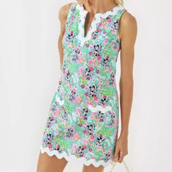 Lilly Disney Pulitzer Romey Shift Romper NWT  Lilly Hearts Mickie Dress Size 4. NWT