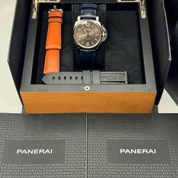 2019 Panerai Luminor Due Ref PAM00904 42mm Anthracite Dial Box Booklets Certificate Orange Resin Straps