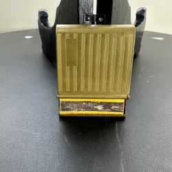Vintage 1950’S unbranded Brass matchbox book cover holder case Unique
