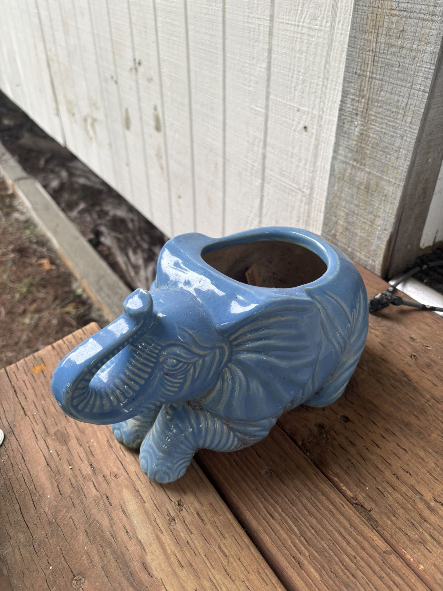 LOW PRICE MOVING- 10” WEST ELM CERAMIC ELEPHANT POT PLANTER